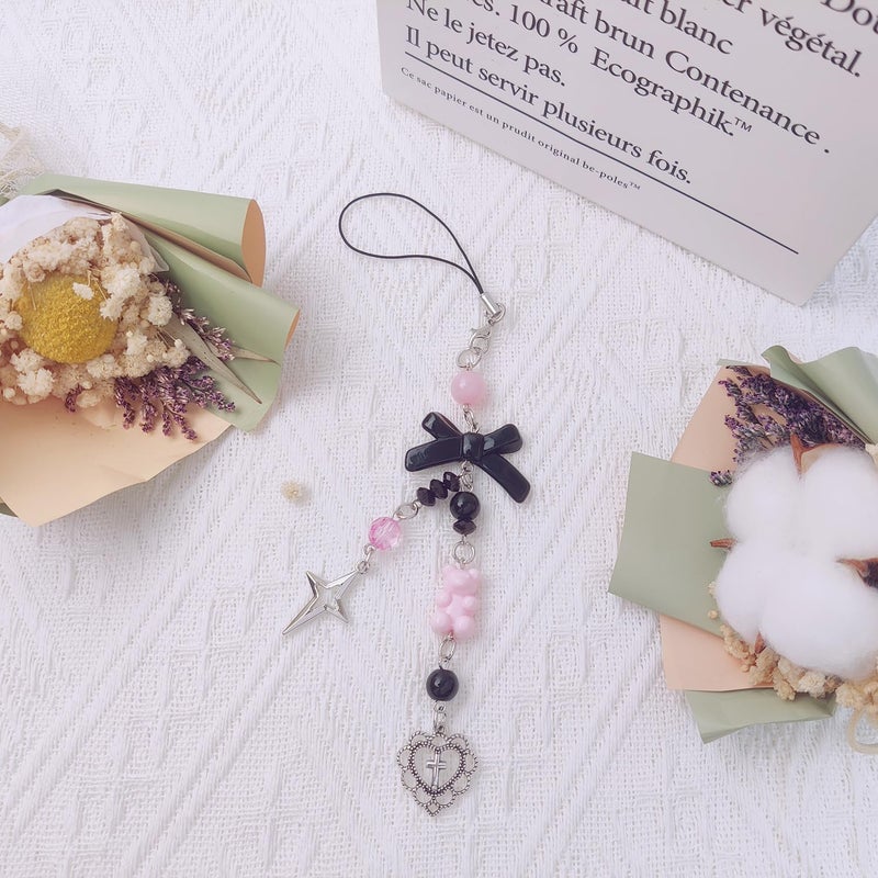 cioatu 1-4PCS Cute Phone Charms Aesthetic Y2K Cell Phone Charms Strap Strawberry Butterfly Star PhoneCharm Y2K Accessories for Bag Keychain Airpods Camera Pendants Decor - Image 1